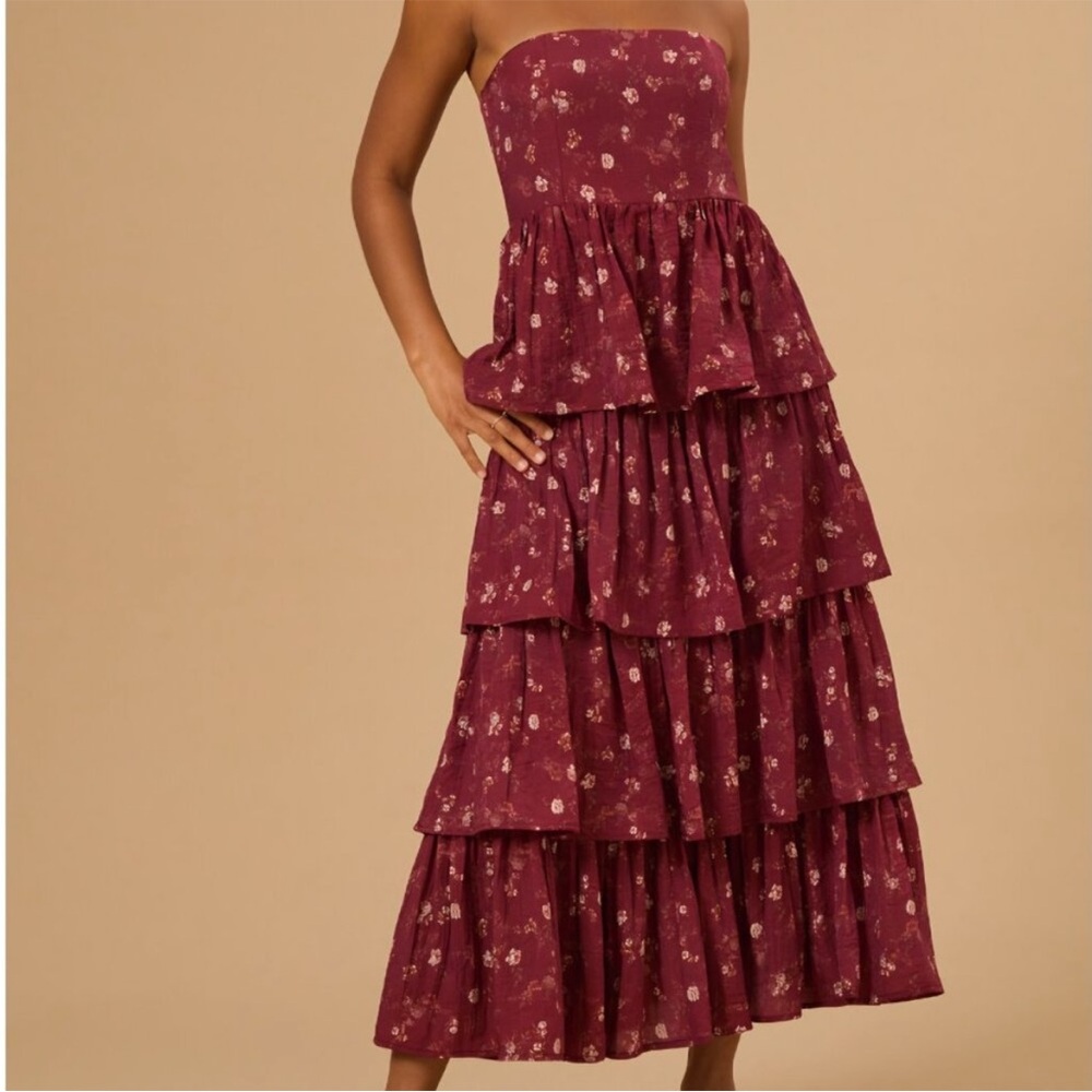 Altar’d State Maroon Floral Dress
